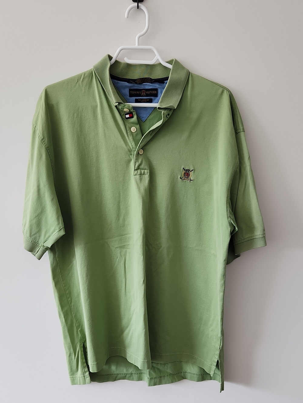 Tommy Hilfiger Light Green Men's Polo Shirt with Crest